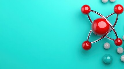 Aufkleber - Molecule structure with two spheres and one additional molecule represented in 3d model