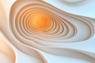 Poster - A fractal-like structure of spiraling arcs gently trailing off into the distance, light reflecting
