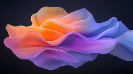 Poster - Hypnotic spiral of glowing ribbons that twist and fold like endless neon waves,