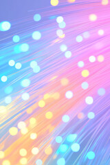 Poster - Macro shot of braided fiber optics in kaleidoscopic colors, revealing intricately layered strands