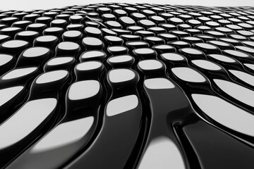 Poster - Vast grid of interconnected cubes rippling like ocean waves, each cube slightly offset to create a