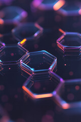Poster - Stylized collage fusing translucent hexagonal layers over subtle cosmic textures, giving a sci-fi