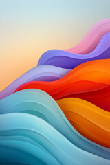 Poster - Smooth gradient waves in vibrant reds and blues converging at the center, evoking an energetic yet
