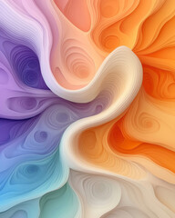 Aufkleber - Chimeric swirl of intricately layered surfaces blending orange and electric purple, accentuated by