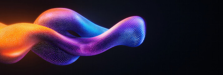 Aufkleber - Undulating torus twisted into an elongated knot, highlighted by luminescent polka-dot perforations