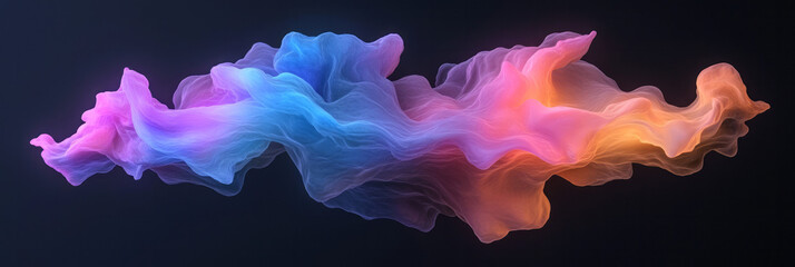 Aufkleber - Surreal plasma-like forms in vivid crimson and electric blue, merging into each other under soft