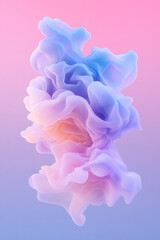 Leinwandbilder - Ethereal blob-like shape levitating in a twilight setting, blending soft magenta with icy blue