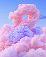 Poster - Dreamlike droplet cluster forming a gentle swirl, softly transitioning between bubblegum hues and