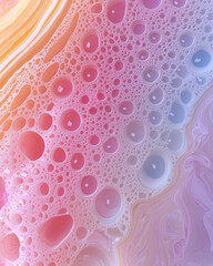 Aufkleber - Dreamlike droplet cluster forming a gentle swirl, softly transitioning between bubblegum hues and