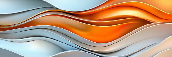 Aufkleber - Layered ribbons of polished steel curving gracefully, with streaks of warm gold reflecting off the