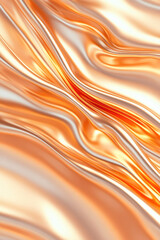 Poster - micro-shot of a rippling metallic plane showing gentle folds, each accented by a delicate golden