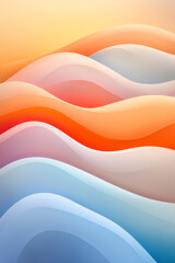 Aufkleber - Layered wavy lines resembling desert dunes, merging a warm sunset orange gradient with cool