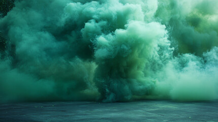 Green toxic smoke cloud with overlay effect on transparent background. Realistic haze of mystical atmospheric steam or condensation. Vector illustration of smoky mist or toxic vapor on floor.