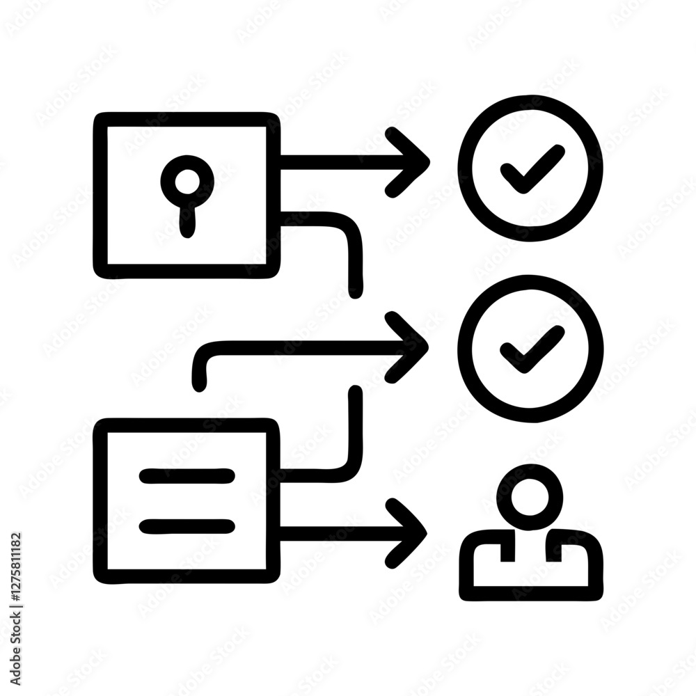 action steps icon, action steps line art - simple line art of action ...