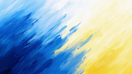 Wall Mural - On a bright sunny day, dynamic and colorful abstract brushstrokes in blue and yellow create a vibrant backdrop