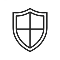 Poster - Monochrome shield symbol signaling protection, safety, security concept