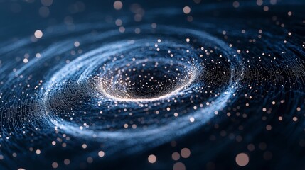 Poster - Dynamic Abstract Swirling Galaxy with Sparkling Particles and Light Effects