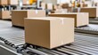 © taweesak - Cardboard boxes on conveyor rollers ready to be shipped by courier for distribution