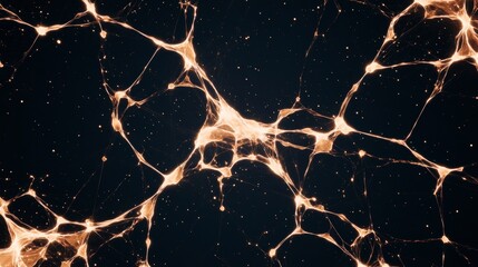 Poster - Abstract Neural Network Visualization with Glowing Connections in Dark Background