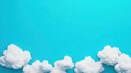 Aufkleber - Fluffy white clouds drifting in a clear blue sky during a sunny day