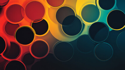 Poster - Set of abstract template banner with color circles