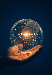 Wall Mural - The Reviewer's Constellation: A Globe That Lights Up Experiences