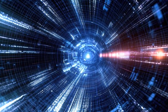 Abstract Digital Frame with Light and Energy Flowing in Space