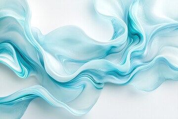 Poster - Elegant abstract background with flowing light blue and white textures, creating a serene and dreamy atmosphere, perfect for modern design and creative projects.