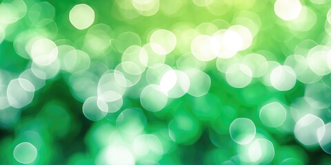 Canvas Print - Vibrant Green and White Bokeh Light Background with Soft Focus Ideal for Overlay Text or Seasonal Promotions