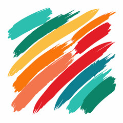 Poster - colorful paint brush strokes