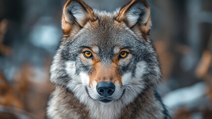  Majestic Gray Wolf Portrait: A Stunning Close-Up in the Wild