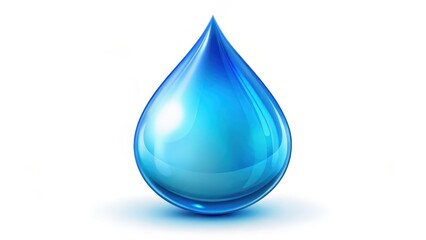 Poster - Single Water Drop on White Background