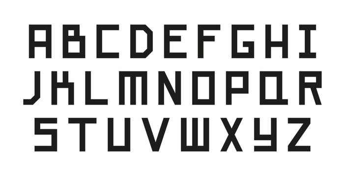 Vector geometric font. English alphabet.
