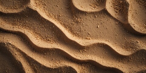 Poster - detailed closeup of textured sand surface featuring undulating patterns and empty space for text or 