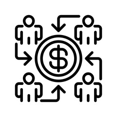 Poster - Mutual Funds line icon. Universal creative premium symbol. Vector sign icon logo template. Vector illustration