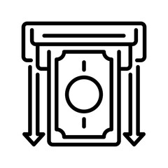 Poster - Cash Withdrawal line icon. Universal creative premium symbol. Vector sign icon logo template. Vector illustration