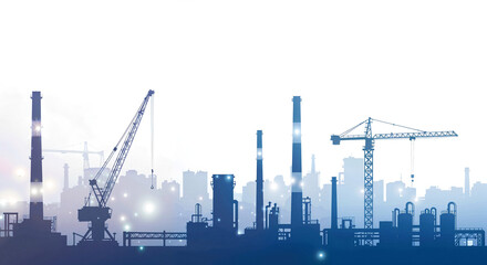 Poster - illustration of construction site on white background . Generative AI