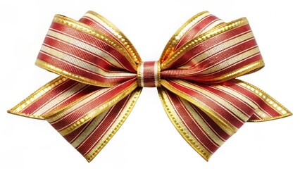 Poster - Red-Gold Striped Ribbon Bow