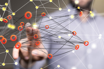 Leinwandbilder - network digital interface in hand