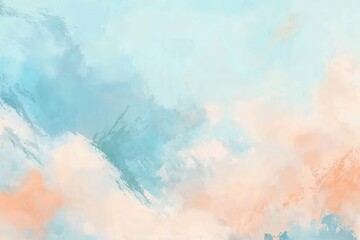 Wall Mural - soft abstract clouds in blue and peach tones for background use