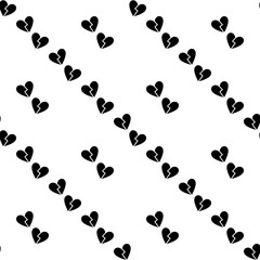 Poster - Vector seamless pattern of a two red broken hearts - heartbreak and sadness background
