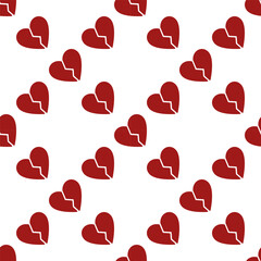 Poster - Broken heart vector concept red seamless pattern
