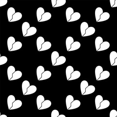 Poster - Red Broken heart vector concept seamless pattern - end of relationships background