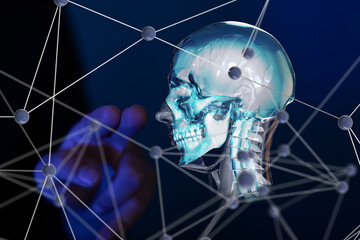 Poster - digital medical futuristic interface 3D rendering