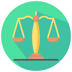 Wall Mural - justice vector round flat icon