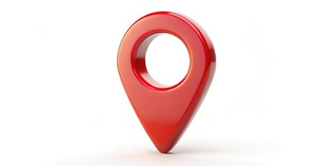 Fototapete - Red Map Pointer Icon on White Background