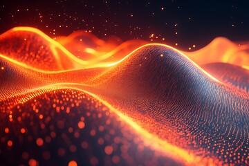 Poster - Futuristic image of high-speed energy waves in sleek motion, showcasing dynamic movement and vibrant colors.