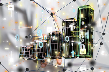 Poster - diagram Futuristic wave, Futuristic data stream