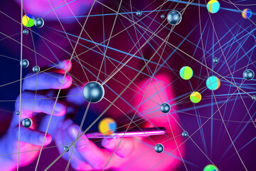 Fototapete - conference Digital Network and data concept 3d