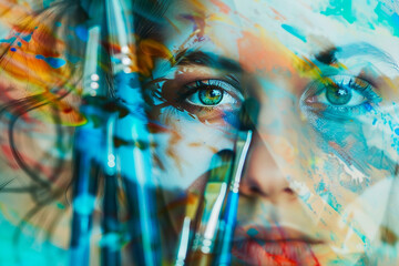Poster - Creative picture of professional employee generative AI image